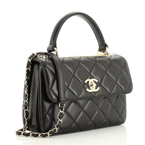 black chanel top handle|chanel trendy top handle.